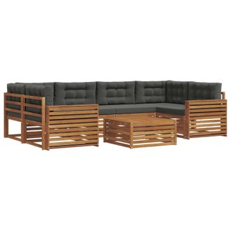 vidaXL Conjunto De Sof&aacute;s De Exterior 7 Uds. Natural Y Antracita Vidaxl