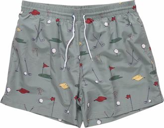 Pink Chicken Mens Tournament Swim Trunk In Green Golf