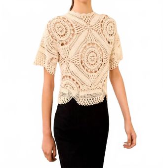 Ulla Johnson Maddalena Crocheted Top In Cowrie