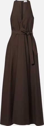 Brunello Cucinelli Belted cotton-blend maxi dress