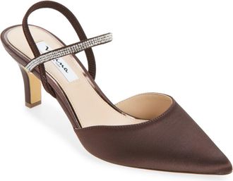 Nina Billie Slingback Pointed Toe Pump in Chocolate at Nordstrom, Size 9.5