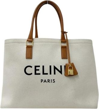 Celine Pre-owned Tote Bags, female, Brown, Size: ONE SIZE Pre-owned Vintage Canvas Tote Bag