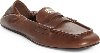 Miu Miu Ruches Leather Loafer in Radica at Nordstrom, Size 36.5