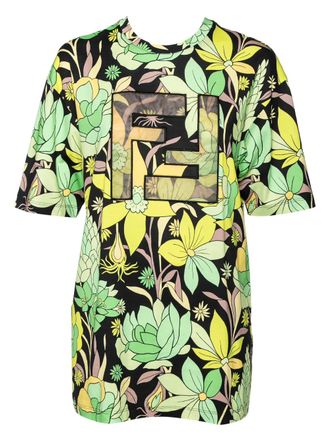 Fendi floral-print T-shirt - Green