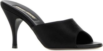 Miu Miu Womens Tacco Mule Black Fabric Heels