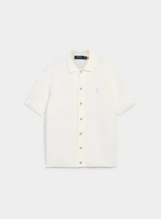 Polo Ralph Lauren Mens Polo-collar herringbone-textured knit Cardigan Sweater