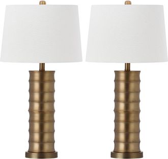 Safavieh Linus 28.5In Brass Column Table Lamp