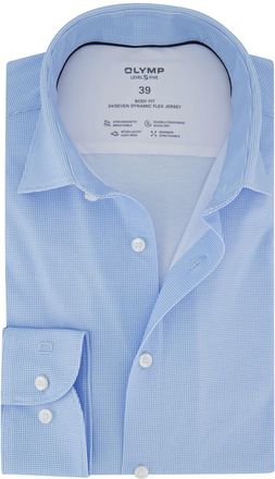 Olymp Wit stretch overhemd OLYMP body fit lange mouwen print