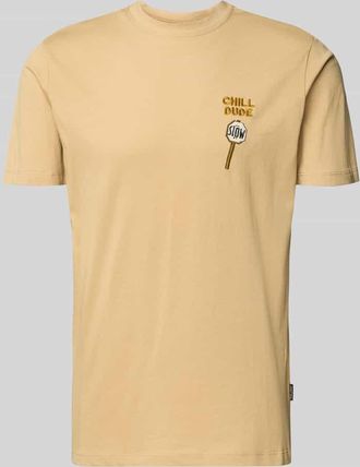 Blend Regular Fit T-Shirt mit Statement-Stitching Modell Kameron in Beige, Gr&ouml;&szlig;e 3XL