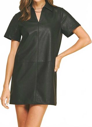 Pinch Design Faux Leather Tunic Dress In Black