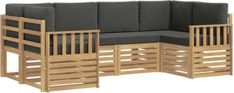 vidaXL Conjunto De Sof&aacute;s De Exterior 5 Uds. Blanco Y Antracita Vidaxl