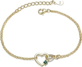 Rachel Glauber 14K Plated Cz Chain Bracelet
