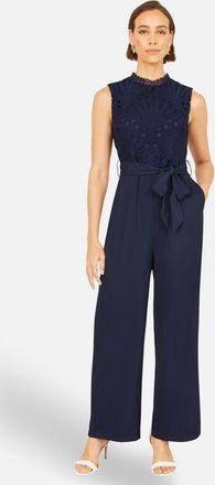 Yumi Lace Sleeveless Jumpsuit in Navy at Nordstrom, Size 12
