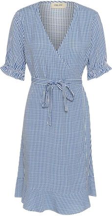 Cream CRTiah Wrap Jurk - Dames - Wikkelkleedje - Blauw - 3XL - Kleedjes