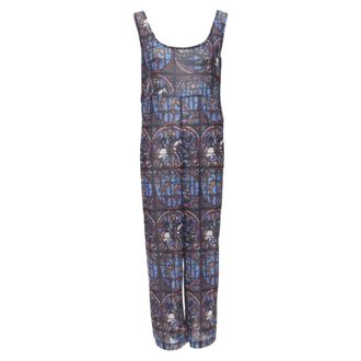 Comme Des Gar&ccedil;ons Runway COMME DES GARCONS Vintage 1990 Church Stained Glass print jumpsuit M