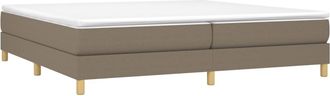 vidaXL Vidaxl - Cama Box Spring Con Colch&oacute;n Tela Gris Taupe 200x200 Cm