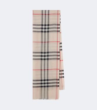 Burberry Pa&ntilde;uelo Burberry Check de lana y seda