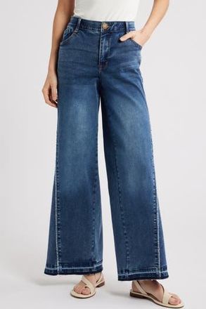 Wit & Wisdom Skyrise Inset High Waist Wide Leg Jeans in Mid Blue at Nordstrom Rack, Size 14