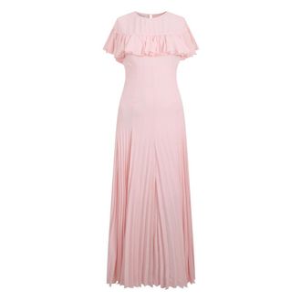 Philosophy di Lorenzo Serafini Lange jurk met geplooide rok - Dames - Maxi kleedjes - Roze - S - Leer - Kleedjes