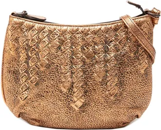 Bottega Veneta Pre-owned Bottega Veneta Intrecciato Trimmed Metallic Leather Crossbody Ladies ETVSGB3Y5COYBTP1