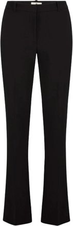 Elisabetta Franchi Lichte Cr&ecirc;pe Broek - Dames - Straight fit broeken - Zwart - M - Leer - Broeken