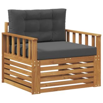 vidaXL Sof&aacute; De Exterior Madera De Acacia S&oacute;lida Y Poli&eacute;ster Vidaxl