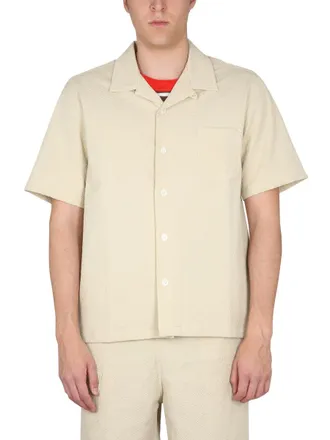 Howlin Bowling Neck Cotton Shirt - Beige