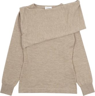 P.A.R.O.S.H. Rondgebreide bovenkleding - Dames - Ronde hals truien - Beige - L - Truien & Vesten