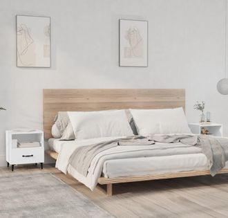 vidaXL Mesitas De Noche 2 Unidades Madera Contrachapada Blanca Vidaxl