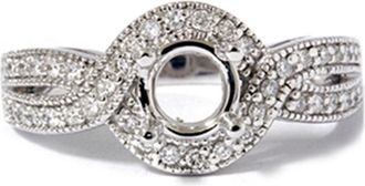 Pompeii3 1/3ct Vintage Diamond Semi Mount Engagement Ring Setting