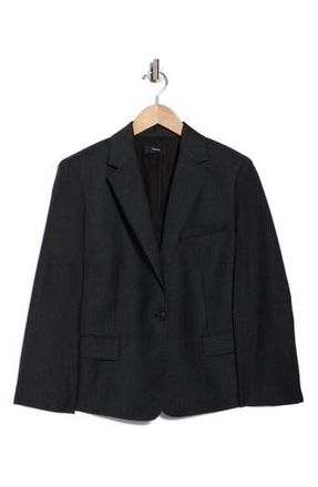 Theory Slim Fit Notch Lapel Virgin Wool Blazer in New Charcoal Melange at Nordstrom Rack, Size 10