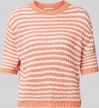 OPUS Strickpullover mit gerippten Abschlüssen Modell Palvadora in Orange, Größe 34
