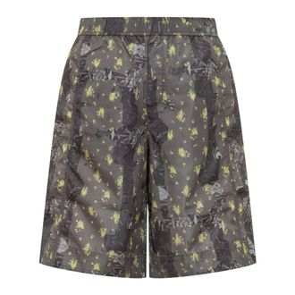 Ganni Casual Shorts, female, Multicolor, Size: 2XS Abstract-print Relaxed Shorts