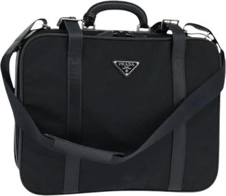 Prada Pre-owned Weekend Bags, female, Black, Size: ONE SIZE Pre-owned Nylon Weekend Bag