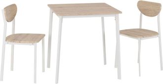 Seconique Seconique Riley Small Dining Set Light Oak Veneer Table & 2 Chairs