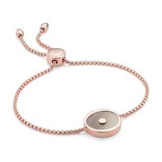 Monica Vinader Rose Gold Atlantis Evil Eye Friendship Chain Bracelet Grey Agate