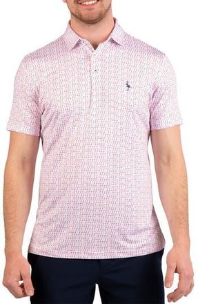 Tailorbyrd Martini Glass Print Performance Polo in Red at Nordstrom Rack, Size Xxx-Large