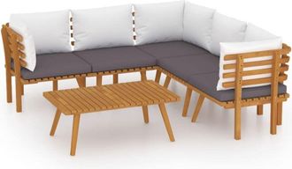 vidaXL Muebles De Jard&iacute;n 6 Piezas Con Cojines Madera Maciza De Acacia Vidaxl