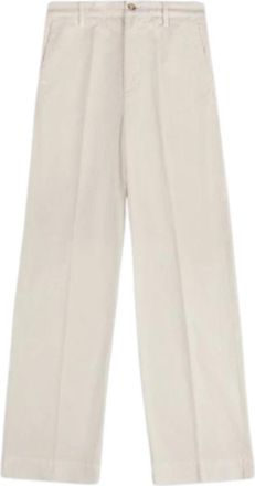 Fay Wijde broek - Dames - Wijde Broeken - Beige - W26 - Katoen - Broeken