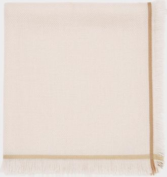 Loro Piana Cashmere Striped Trim Scarf