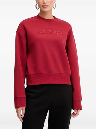 Patrizia Pepe Sweater met logo en ronde hals - Rood