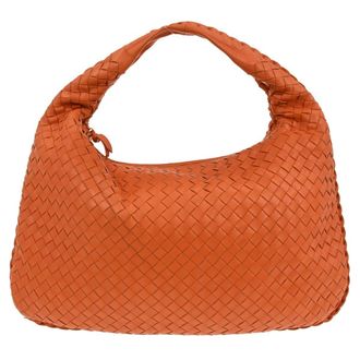 Bottega Veneta Hop Hobo Intrecciato Leather Orange Leather Handbag (Pre-Owned)