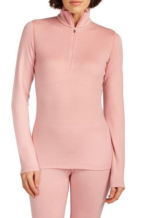 Icebreaker 260 Oasis Tech Merino Wool Half Zip Pullover in Blush at Nordstrom, Size X-Large