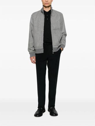 John Smedley Merino Wool Polo Sweater - Black