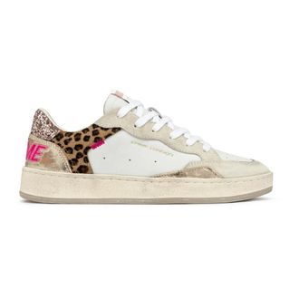 Crime London Sneakers, female, White, Size: 6 US Vintage Style Leather Sneakers Patchwork