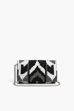 America & Beyond Womens Elegance Clutch Bag In Ikat Noir