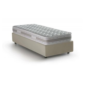 Talamo Italia Talamo Italia - Cama Individual Amelia, Cama Contenedor Con Revestimiento De Tela, 100% Made In Italy, Apertura Frontal, Con Colch&oacute;n Cm 80x190 Incluid
