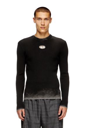 Diesel Cut-out jumper with Oval D - T-Shirts - Man - Black