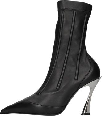 MUGLER Boots - Dames - Laarzen met Hak - Zwart - 37 EU - Leer - Schoenen