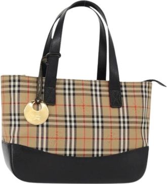 Burberry Pre-owned Handbags, female, Beige, Size: ONE SIZE Pre-owned Canvas Handbag